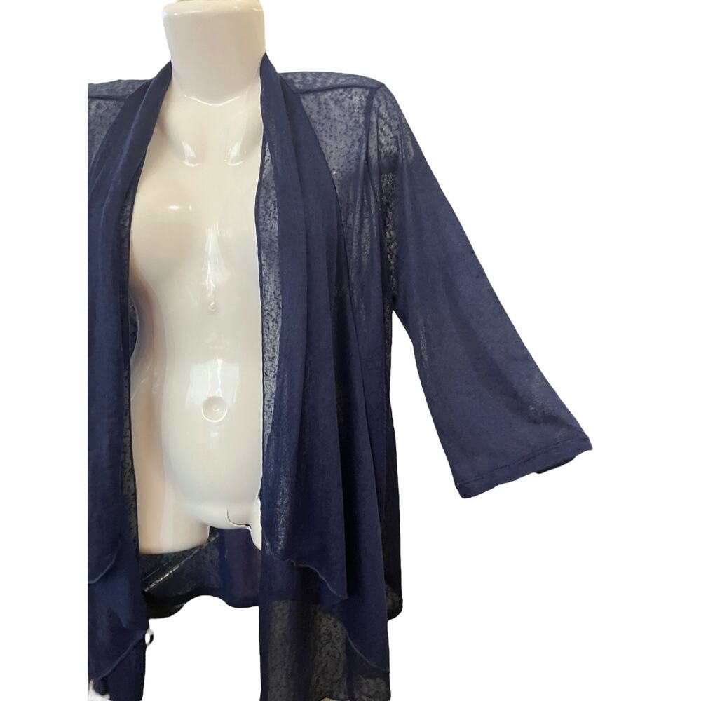 Slinky Brand Women's Navy Open Front Lightweight Sweater Cardigan | Size Small - Picture 5 of 12